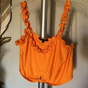 Bright Orange Plus Size Crop Top